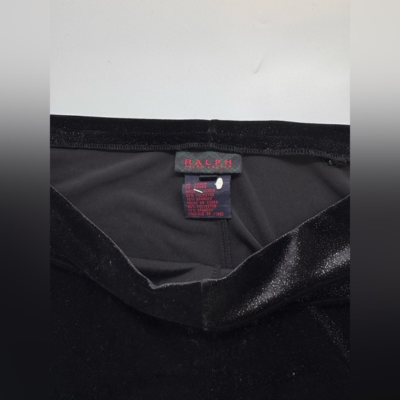 Ralph Ralph Lauren Women Black Shine Velour Holiday Stretch Pants Medium - Picture 3 of 6